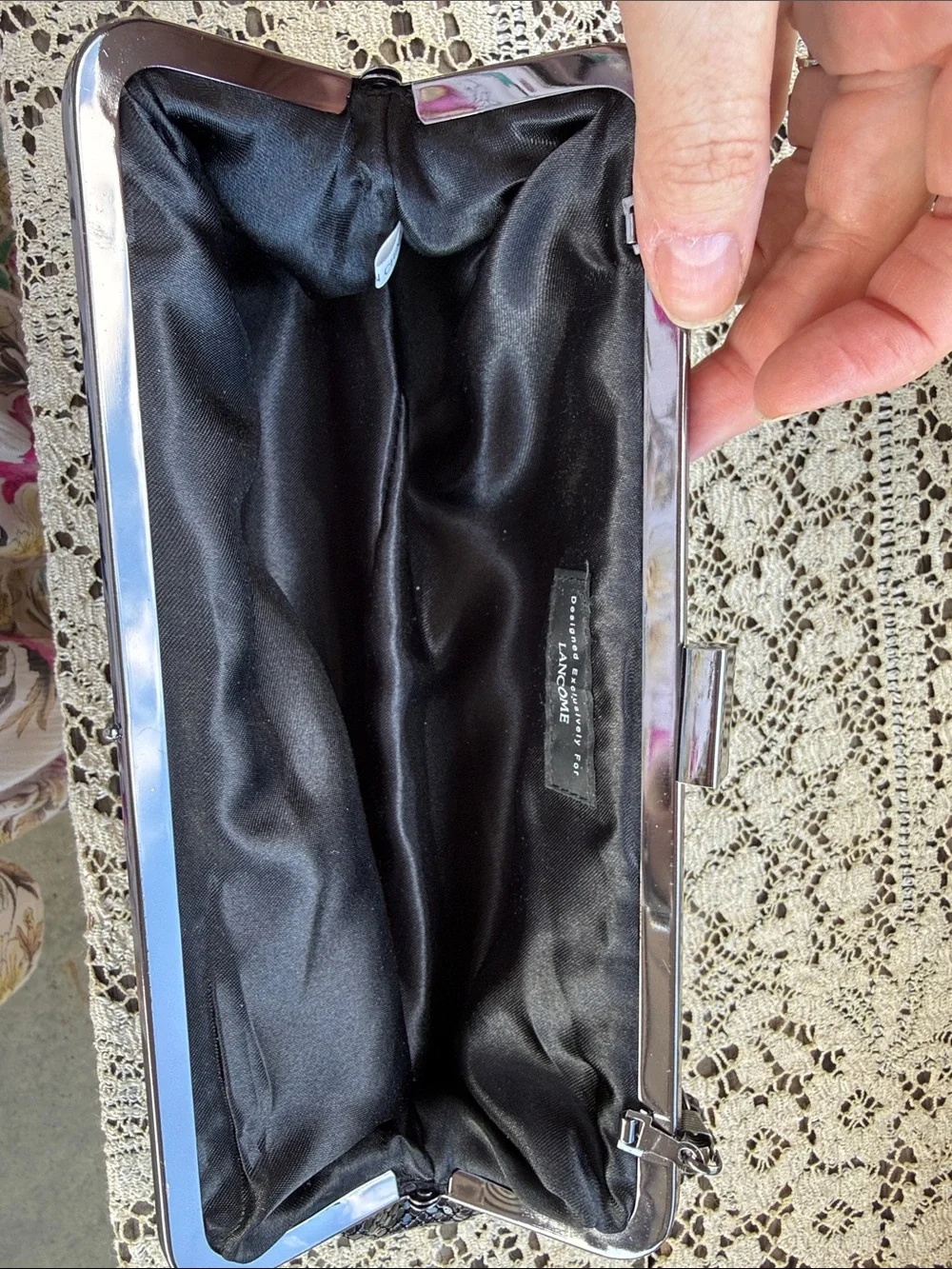 Lancome Paris Black Evening Clutch